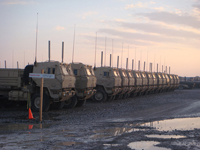 Tactical Vehicles at a FOB in Afghanistan